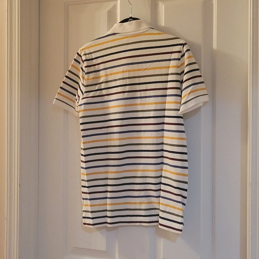 Gap white striped polo xxl